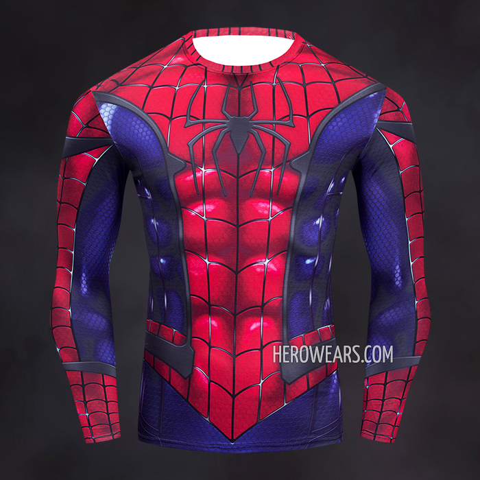 Civil War Long Sleeve Spiderman Compression Shirt 3D Algeria