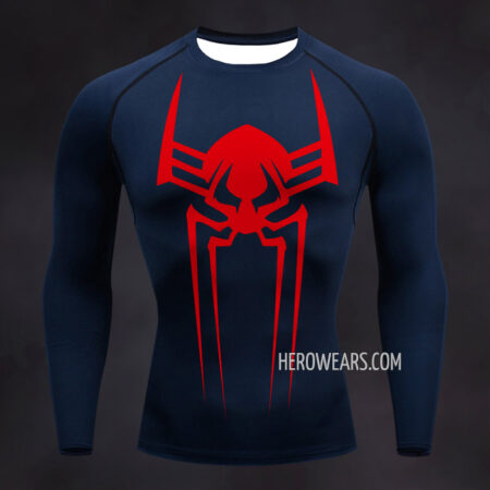 Spiderman Symbol Compression Men's T-Shirt Long Sleeve Black Top Fitness