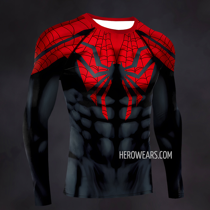 Hero, Shirts, Spiderman Compression Longsleeve Shirts